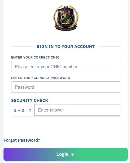 NPF-TAS Login for ICT Police Test Slip 2026