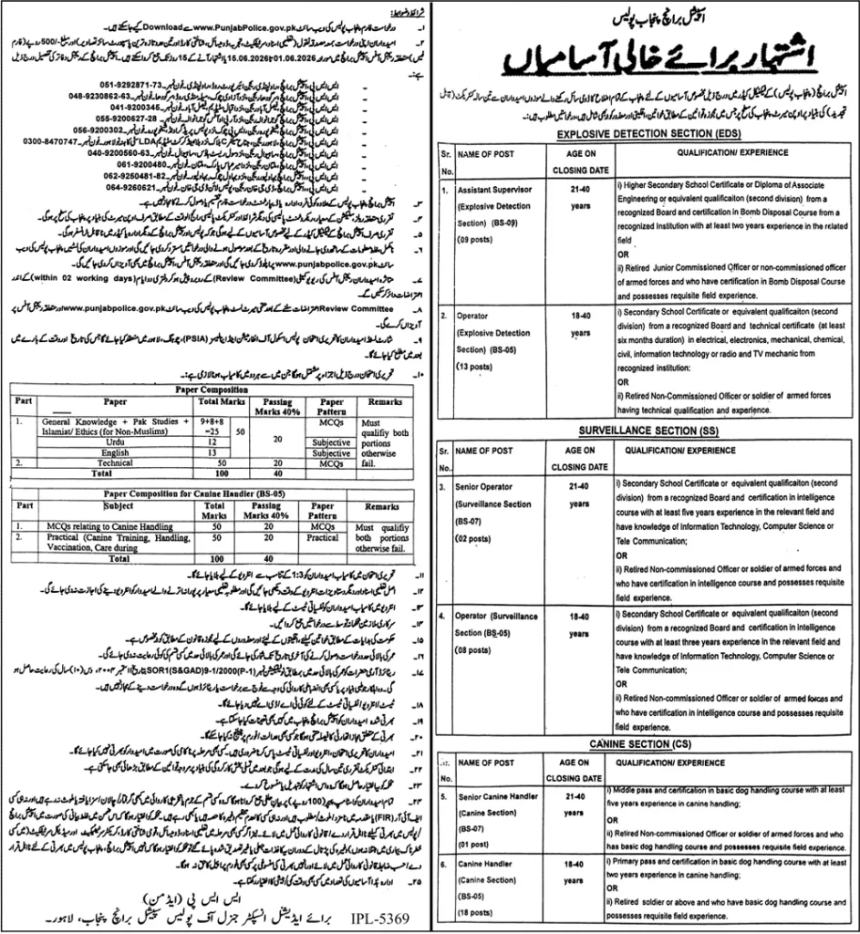 Punjab Police Jobs 2026b Advertisement