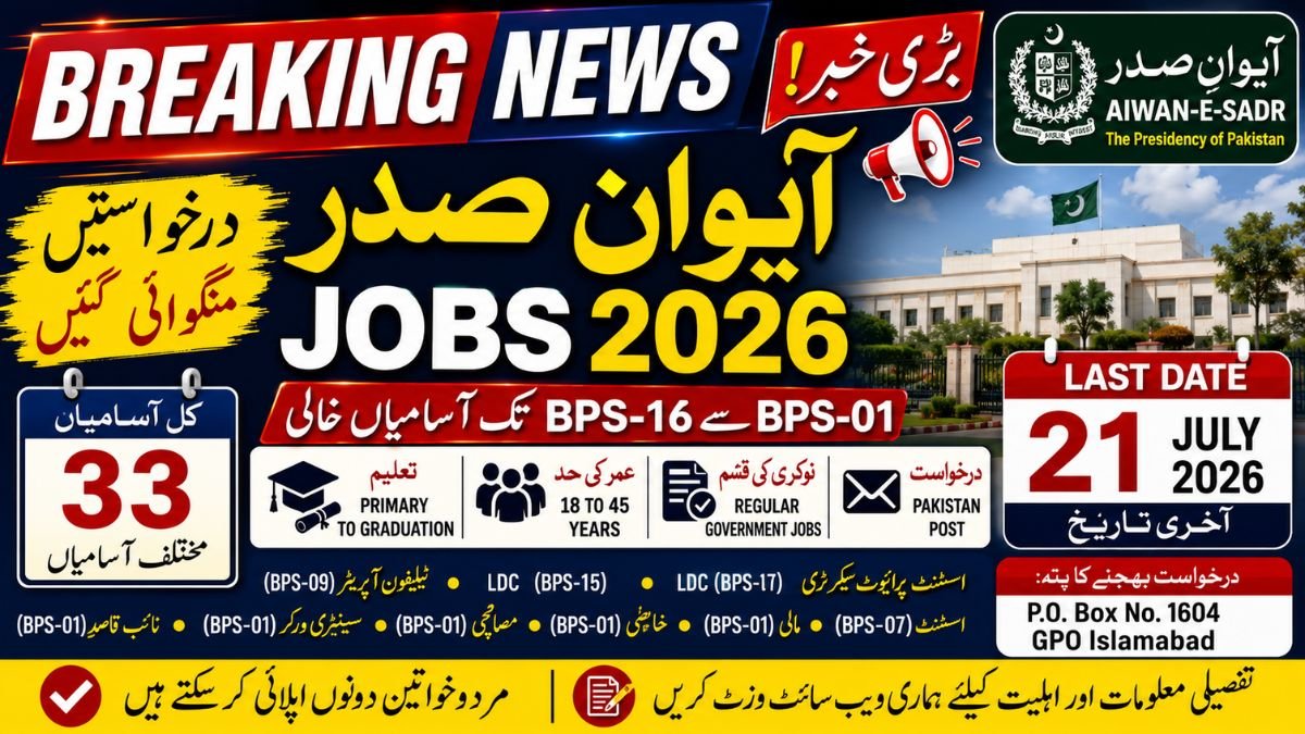 Aiwan-e-Sadr Jobs 2026 Apply Online