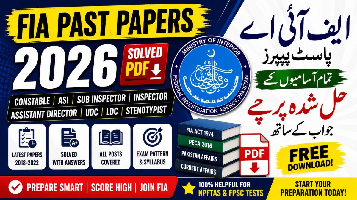 FIA Past Papers PDF — Constable, ASI, Sub Inspector, Inspector & Assistant Director