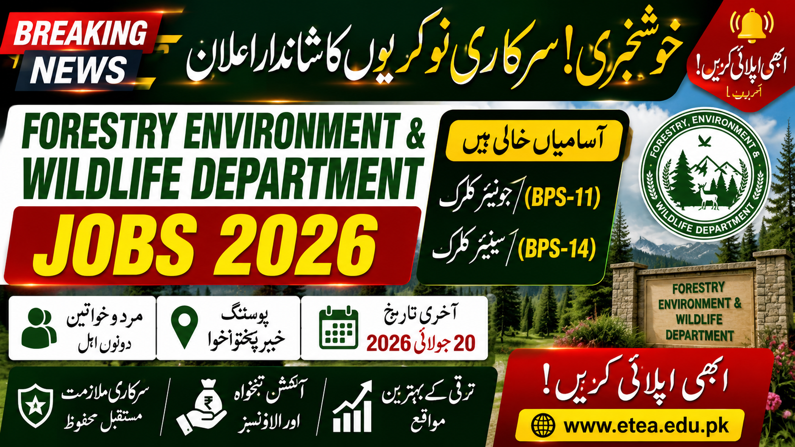 KPK Forestry Environment and Wildlife Department Jobs 2026