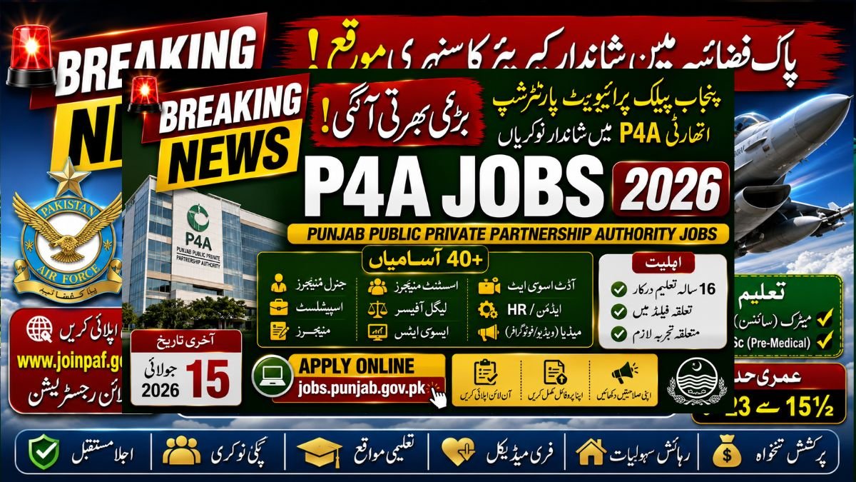 Punjab Public Private Partnership Authority (P4A) Jobs 2026